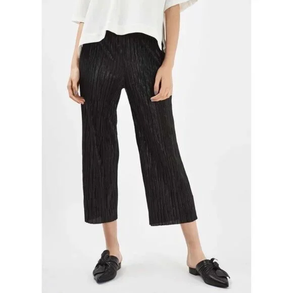 Topshop Pants Jumpsuits Topshop Wet Look Plisse Trousers